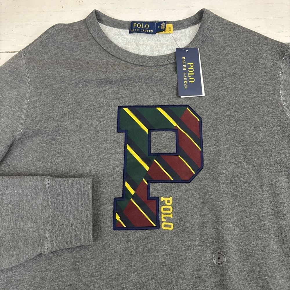 Polo Ralph Lauren Crewneck Sweatshirt  Medium P Logo NEW NWT